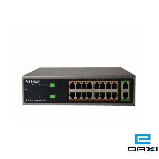 არამართვადი სვიჩი, VDD-X216PI, 18 Port switch with 16 Port PoE, 100Mbit *16 Port