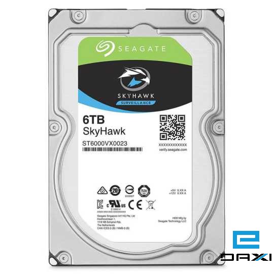 მყარი დისკი HDD 6TB, Seagate SkyHawk ST6000VX0023, 3.5 SATA, 6Gb/s, 256mb Cache