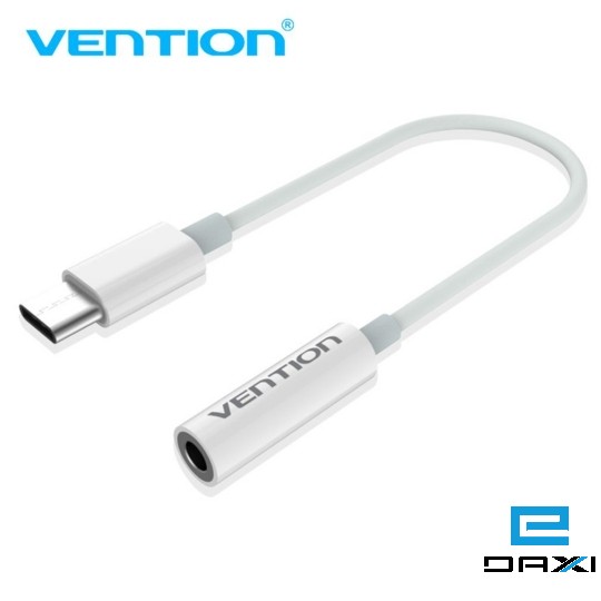 აუდიო გადამყვანი, Type-C to 3.5mm Audio Convert Cabel, CFCWA, VENTION, 0.1M White