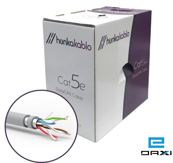 ქსელის კაბელი, HUNKA KABLO, CAT5E, U/UTP, 25 AWG, 100% სპილენძით (305m)
