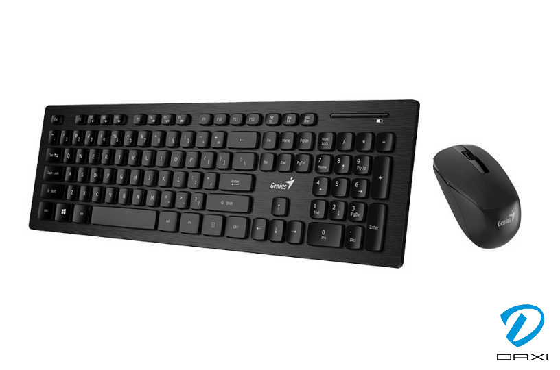 კლავიატურა, SlimStar 8008, Genius Wireless Slim Keyboard + Mouse, USB Black