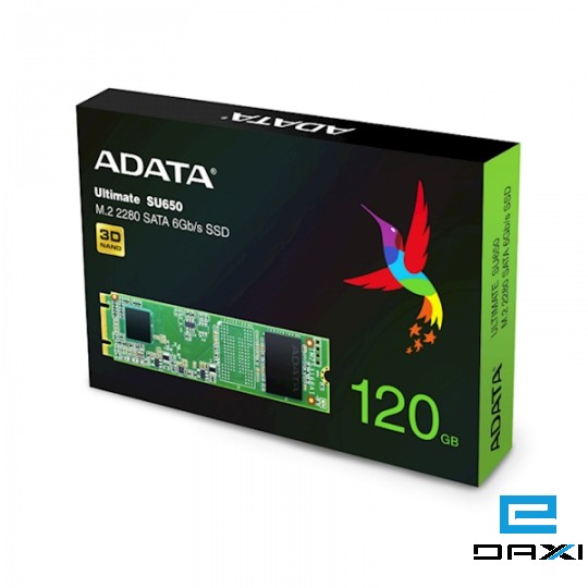 მყარი დისკი SSD 120GB M.2 2280 ADATA ASU650NS38-120GTC, SU650NS38-120GBTLC-up to 550/510MB/s,COLOR BOX