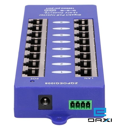 8 პორტიანი პოე პანელი, 8Port 1GB PoE Panel