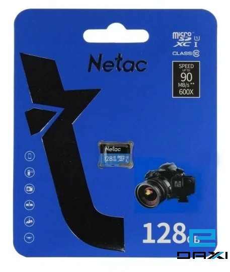 Micro SD 128GB NT02P500STN-128G-S, NETAC P500 Standard MicroSDXC U1/C10 up to 90MB/s, retail pack card only