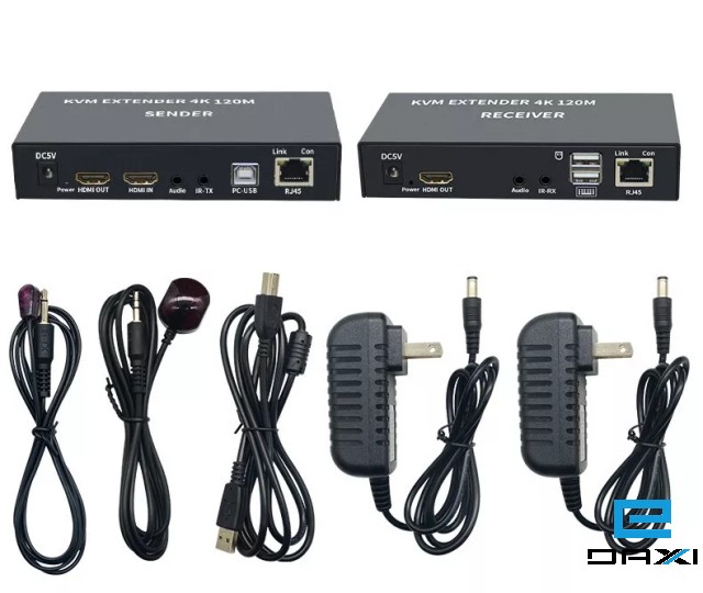 4K HDMI KVM Extender Via Cat6 Rj45 Ethernet Cable Transmitter And Receiver USB (120m)