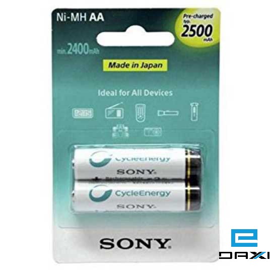 Sony Pre-Charged Batteries, NH-AA-B2GN, 2xAA 2500MAH