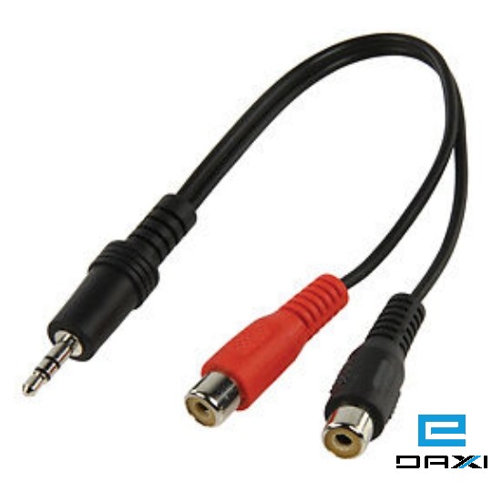 KD-AVC9002-0.15M, 3.5mm to 2 RCA female cable