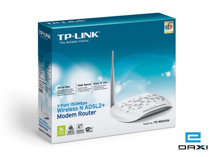 ADSL მოდემი TD-W8151N, TP-Link (WiFi)