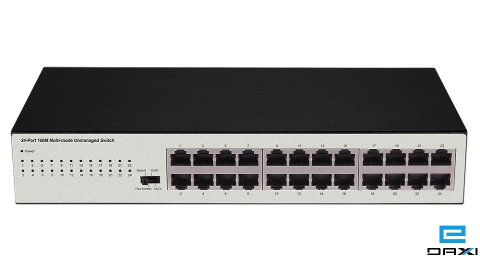 არამართვადი სვიჩი, Switch 24 Port 100M, BDCOM S1024C, ლითონის კორპუსით