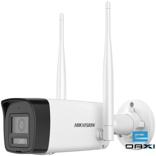 სამეთვალყურეო ქსელური კამერა მიკროფონით 2MP 4mm, IP, Hikvision DS-2CV1023G2-LIDW(F)(B), Fixed, Bullet, IR/WL30m, Mic/Spk,WiFi,IP66,MicroSD,