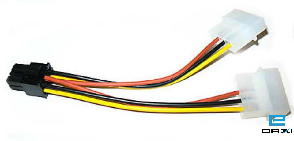 კვების გადამყვანი, KD-SATA001, VGA 6PIN TO 2x3PIN molex female power adapter