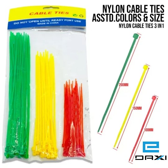 პლასმასის ხამუთი, 2.5x100/150/200mm 75PCS, (Green, Yellow, Red) WN-14