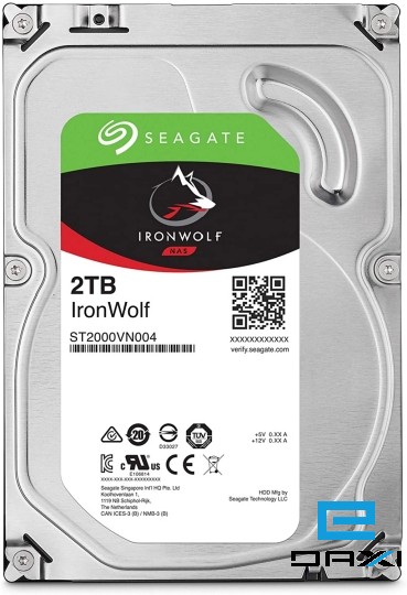 მყარი დისკი HDD 2TB, Seagate ST2000VN004, HDD IronWolf 3.5" 5900RPM, SATA 6.0Gb/s, 64MB