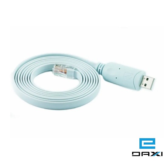 გადამყვანი, USB to RJ45 consle cable for Cisco Router, 1.8M, PL2303GT, light blue color, flat cable