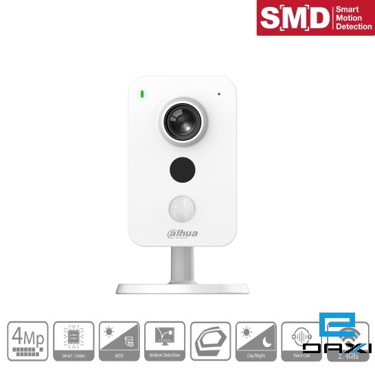 სამეთვალყურეო კამერა პლასტმასის კორპუსი, 4MP Dahua IPC-K42P 2.8mm Cube, WiFi, IR 10M