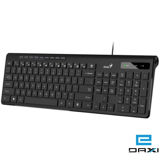 კლავიატურა USB Genius SlimStar 230II, RU, BLK, Wired Slim keyboard,9 multimedia keys