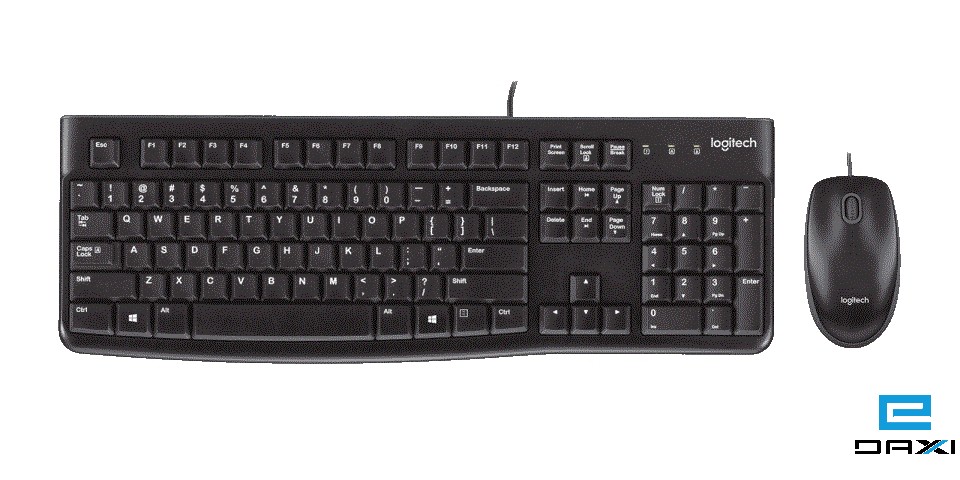 კლავიატურა & მაუსი, LOGITECH MK120 Corded Combo - BLACK - USB 920-002563
