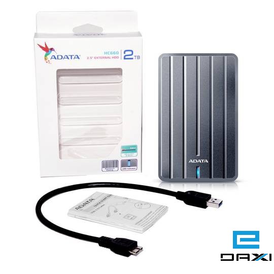 მყარი დისკი USB HDD 2TB, A-DATA AHC660-2TU31-CGY, USB3.0 Portable Hard Drive