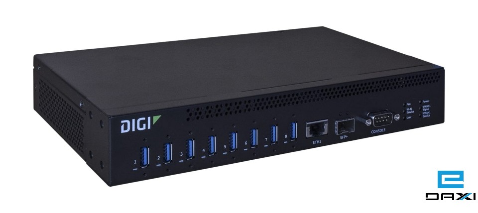 Anywhere USB 8 Plus Managed Hub, Digi AW08-G300, 10M/100 M/1 G/10 G Ethernet