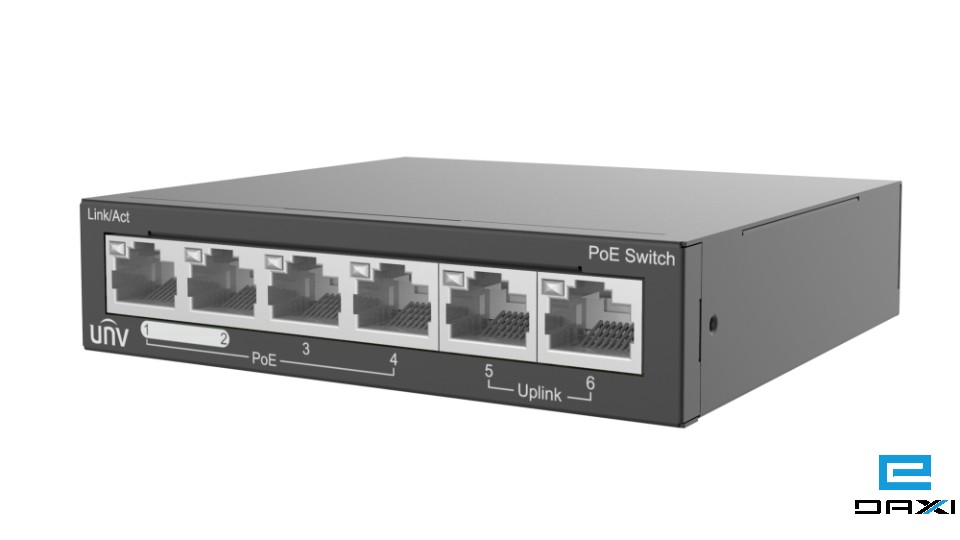 არამართვადი PoE სვიჩი - 4x100 მბ/წმ PoE (at/af) პორტი, 2x100 მბ/წმ, UNV NSW2020-6T-POE-IN-V2