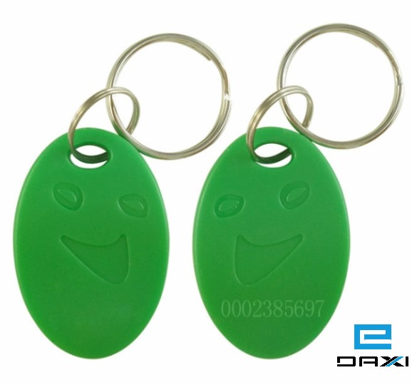 ფერადი ბრელოკი ჩიპით, RFID Keyfob Tags 125KHz, TK4100 Chip, HC-KF-05 Green
