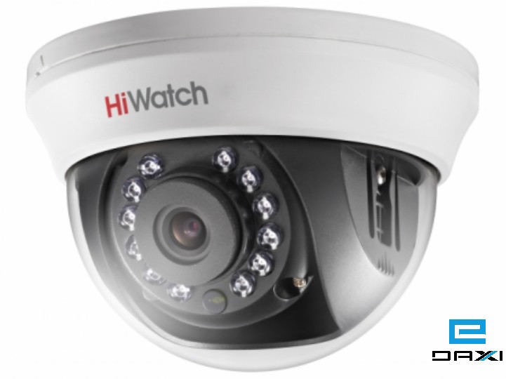 ანალოგური სამეთვალყურეო კამერა, 2MP HD 2.8mm TVI, Hiwatch DS-T201(B), Dome, Fix, IR20m, Indoor