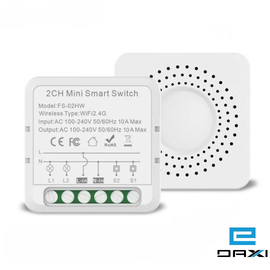 WiFi Mini Smart Switch 2CH, 4519 WHD02