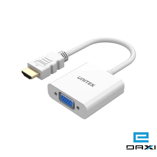UNITEK, HDMI to VGA Adapter, Without Audio, Without Power Port, White, Y-6333C01
