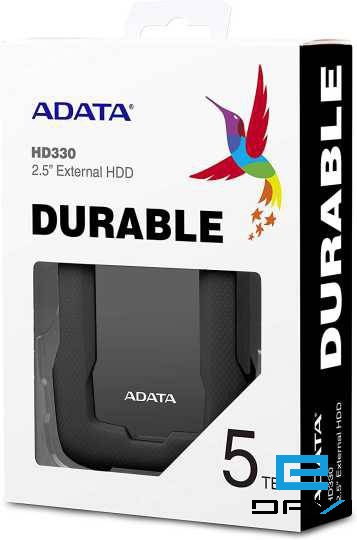 მყარი დისკი USB HDD 2TB, A-DATA, AHD330-2TU31-CBK, Portable HDD, HD330-2TB, USB 3.1-COLOR BOX, BLACK