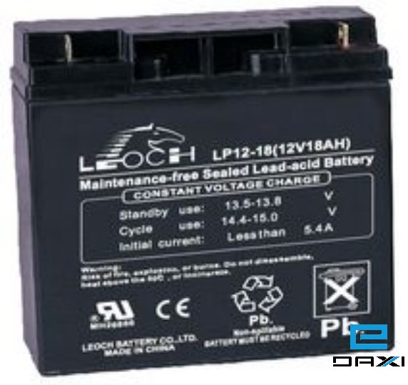 აკუმულატორი, 12V 18Ah, LP12-18, LEOCH Rechargable Battery